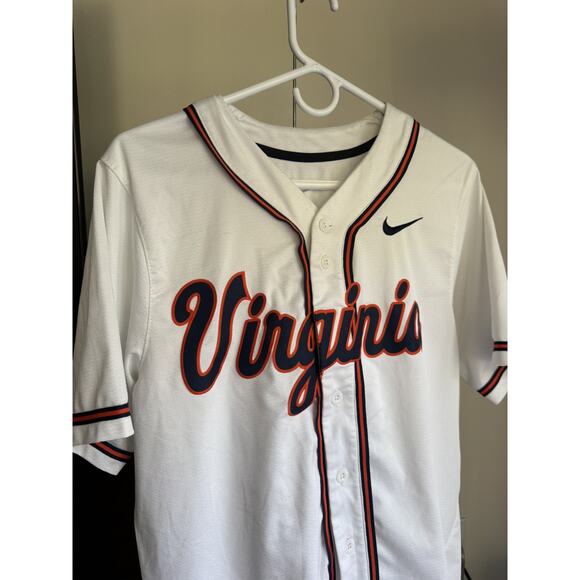 VTG Nike BLANK WHITE AWAY Virginia UVA Hokies Baseball Softball Jersey 2XL XXL - Picture 1 of 7